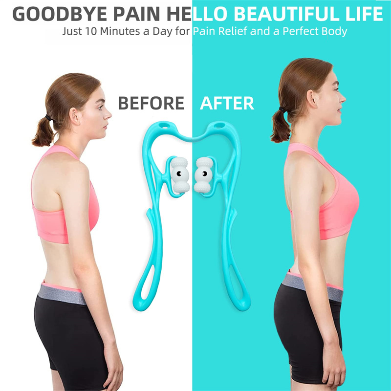 Neck Massager For Pain Relief Deep Tissue 360 Degree Neck Roller With 96 Pressure Point Neckbud Massage Roller For Neck Shoulder Waist Leg Foot Handheld Relaxer Tool