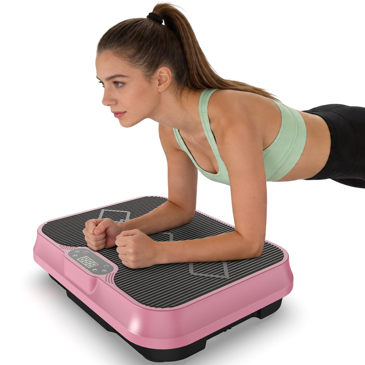 Vibration Plate Exercise Machine, Whole Body Workout Platform With Remote Control, Resistance Bands, Vibration Platform For Home Gym