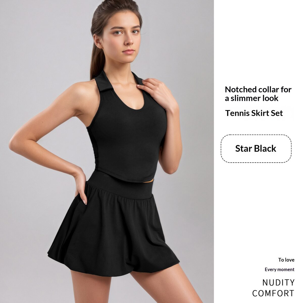 New Women's High-Support Shockproof Sports Bra & High-Stretch Yoga Skirt Tennis Skirt Workout Set For Intense Exercise