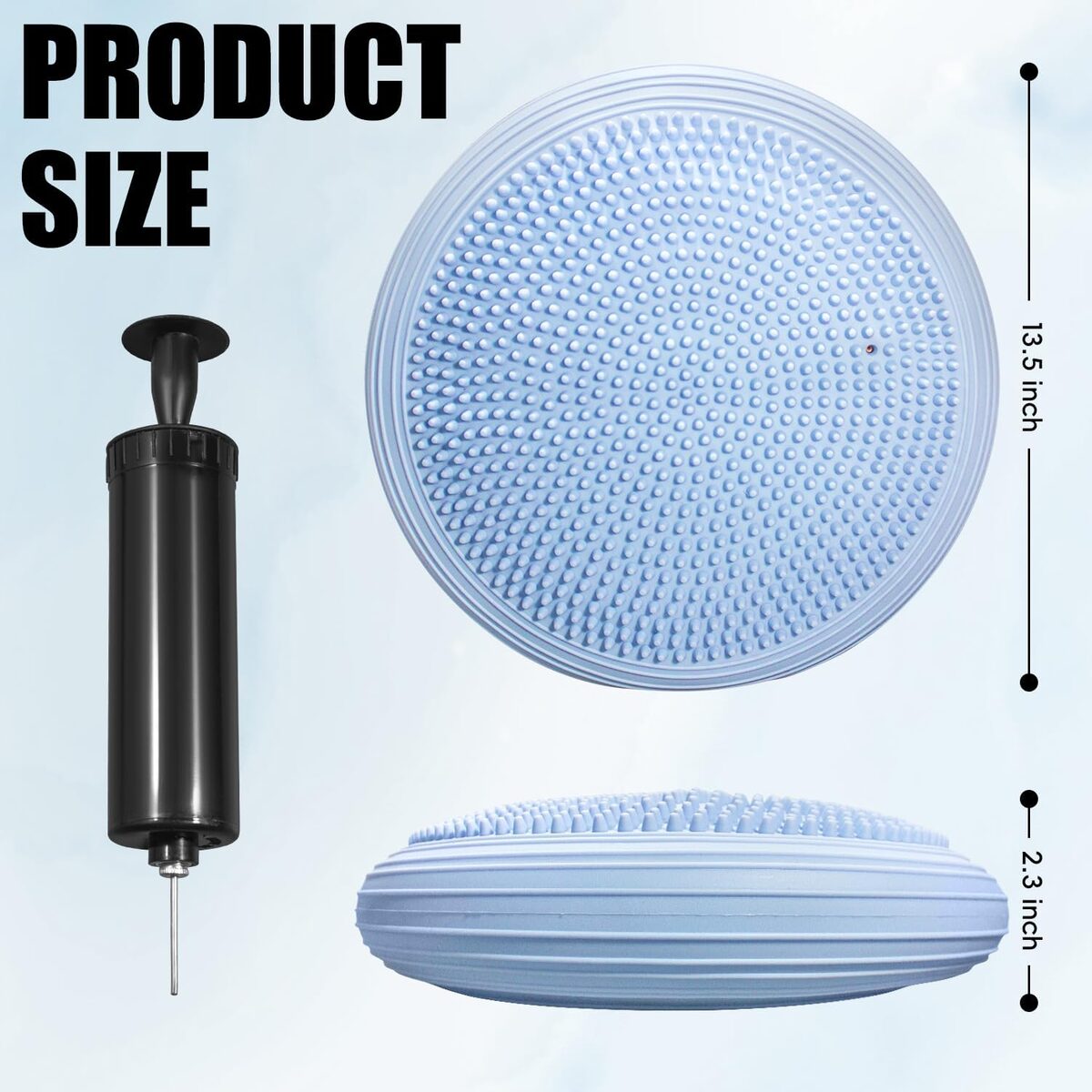 Women's Odorless Wear Resistant PVC Yoga Balance Pad, Inflated Wobble Cushion & Balance Disc With Free Air Pump For Core Strengthening, Posture & Home Fitness