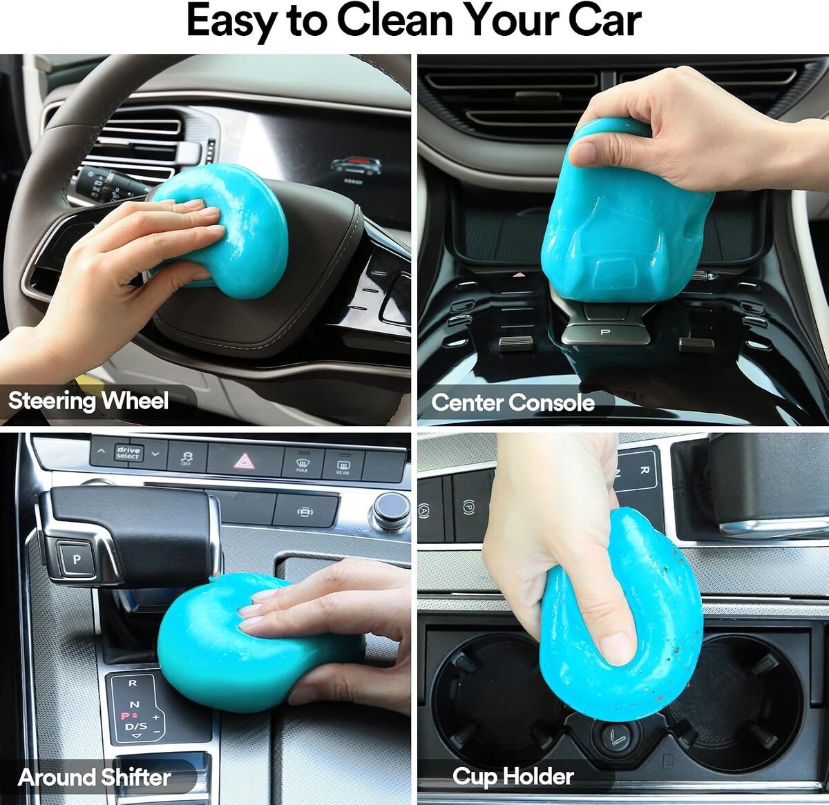 Car Cleaning Gel Putty, Universal Interior Cleaner For Dashboard, Vents, Console, Cup Holders And Hard To Reach Areas
